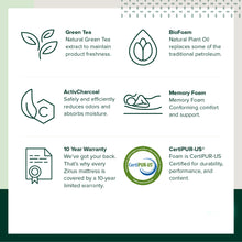 Load image into Gallery viewer, Colchón de Memory Foam de 10 "Spa Sensations by Zinus, tamaño king