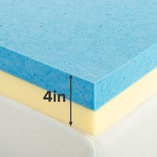 Load image into Gallery viewer, Zinus - Cubrecolchón de Memory Foam con gel refrigerante de té verde de 4 pulgadas / Espuma de gel refrigerante /