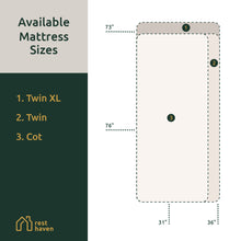 Load image into Gallery viewer, Cama plegable con suspensión Rest Haven y colchón de Memory Foam de gel de 4 pulgadas