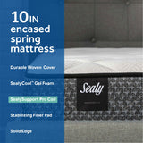 Sealy Response Essentials Colchón de resortes en espiral encapsulado de 10 "en una caja, tamaño King